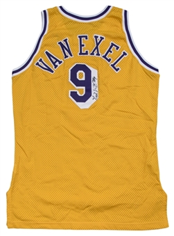 1995-96 Nick Van Exel Game Used & Signed Los Angeles Lakers Home Jersey (Beckett) 